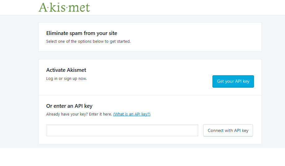 Get API Key Akismet